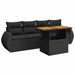 Set mobilier de grădină cu perne, 5 piese, negru, poliratan - WALTI WALTI