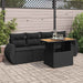 Set mobilier de grădină cu perne, 5 piese, negru, poliratan - WALTI WALTI