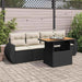 Set mobilier de grădină cu perne, 5 piese, negru, poliratan - WALTI WALTI