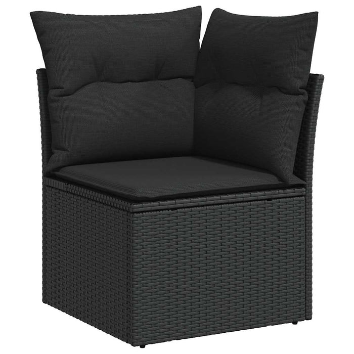 Set mobilier de grădină cu perne, 8 piese, negru, poliratan - WALTI WALTI