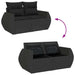 Set mobilier de grădină cu perne, 8 piese, negru, poliratan - WALTI WALTI