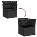 Set mobilier de grădină cu perne, 8 piese, negru, poliratan - WALTI WALTI