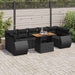 Set mobilier de grădină cu perne, 8 piese, negru, poliratan - WALTI WALTI
