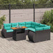 Set mobilier de grădină cu perne, 9 piese, negru, poliratan - WALTI WALTI