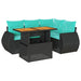 Set mobilier de grădină cu perne, 5 piese, negru, poliratan - WALTI WALTI