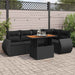Set mobilier de grădină cu perne, 6 piese, negru, poliratan - WALTI WALTI