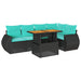 Set mobilier de grădină cu perne, 6 piese, negru, poliratan - WALTI WALTI