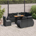 Set mobilier de grădină cu perne, 9 piese, negru, poliratan - WALTI WALTI