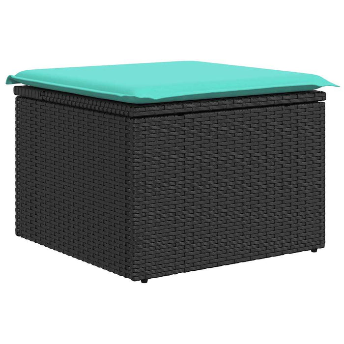 Set mobilier de grădină cu perne, 8 piese, negru, poliratan - WALTI WALTI