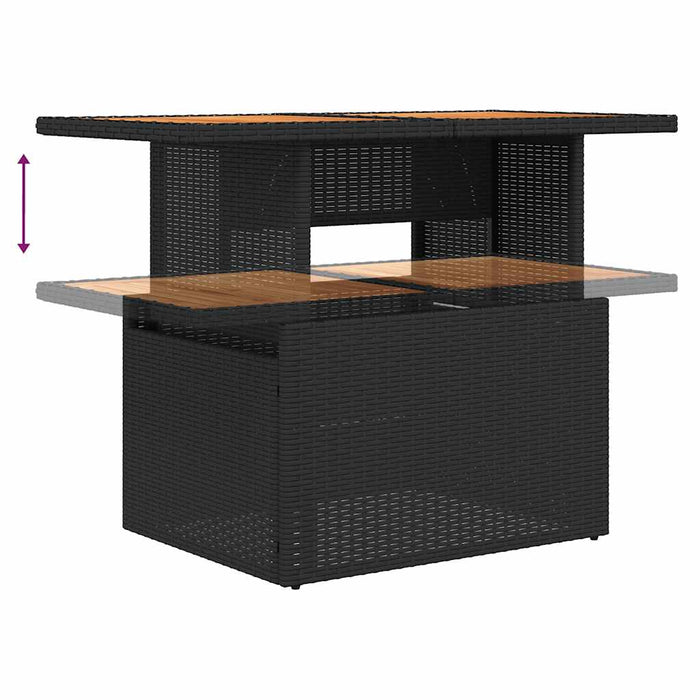 Set mobilier de grădină cu perne, 8 piese, negru, poliratan - WALTI WALTI