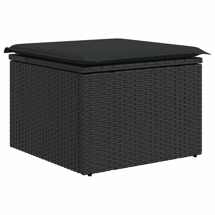 Set mobilier de grădină cu perne, 9 piese, negru, poliratan - WALTI WALTI