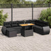 Set mobilier de grădină cu perne, 9 piese, negru, poliratan - WALTI WALTI