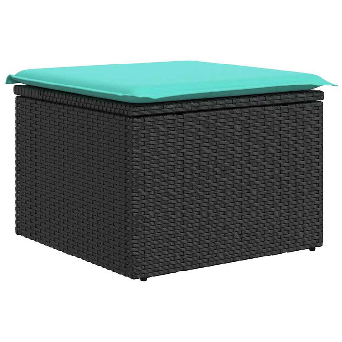 Set mobilier de grădină cu perne, 9 piese, negru, poliratan - WALTI WALTI