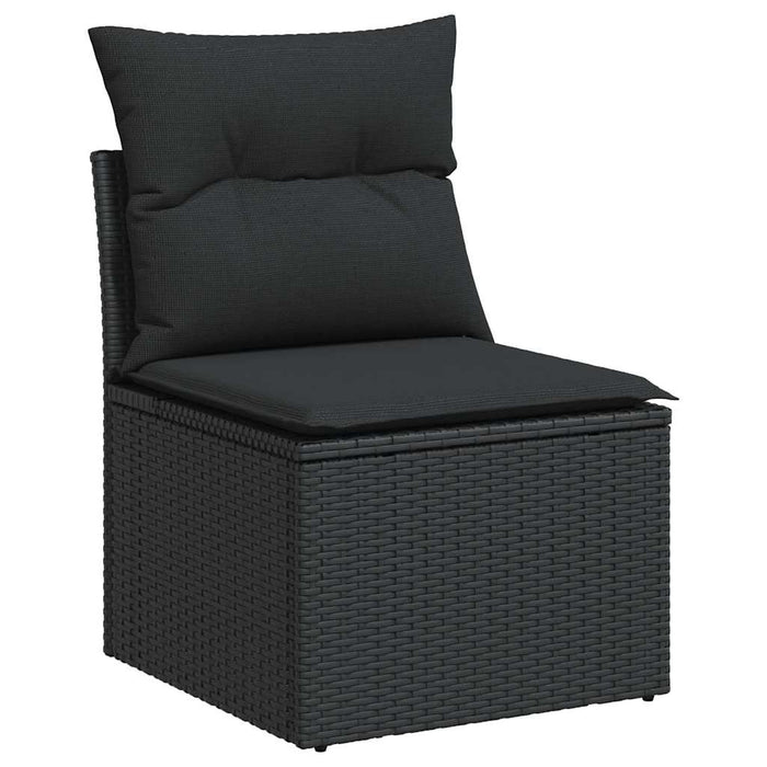 Set mobilier de grădină cu perne, 5 piese, negru, poliratan - WALTI WALTI
