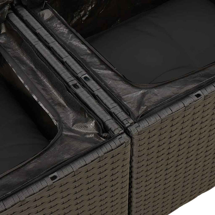 Set mobilier de grădină cu perne, 5 piese, negru, poliratan - WALTI WALTI
