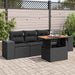 Set mobilier de grădină cu perne, 5 piese, negru, poliratan - WALTI WALTI