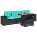 Set mobilier de grădină cu perne, 5 piese, negru, poliratan - WALTI WALTI