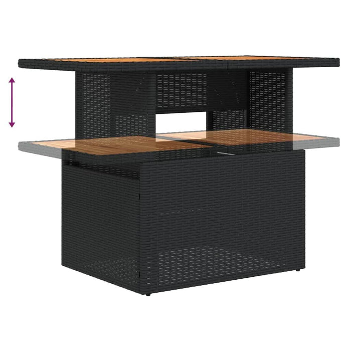 Set canapele de grădină cu perne, 7 piese, negru, poliratan - WALTI WALTI