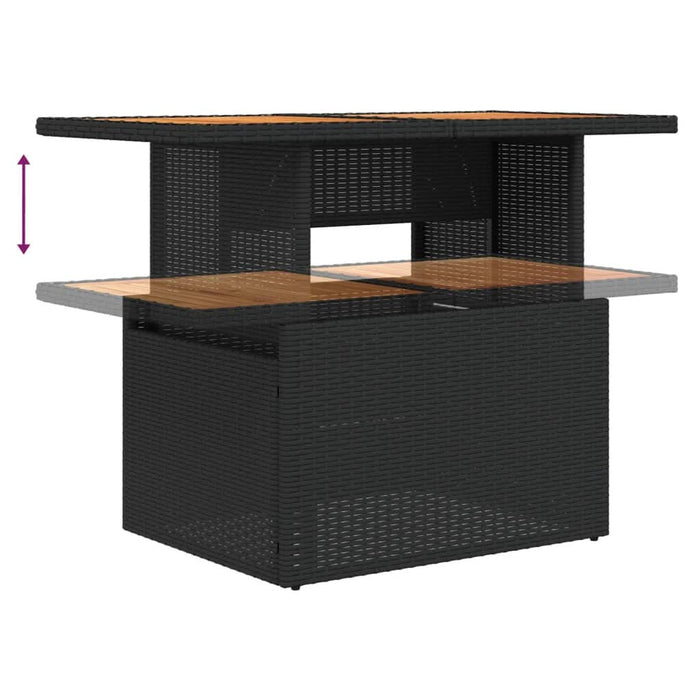 Set canapele de grădină cu perne, 7 piese, negru, poliratan - WALTI WALTI