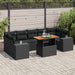 Set mobilier de grădină cu perne, 8 piese, negru, poliratan - WALTI WALTI