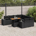 Set mobilier de grădină cu perne, 9 piese, negru, poliratan - WALTI WALTI