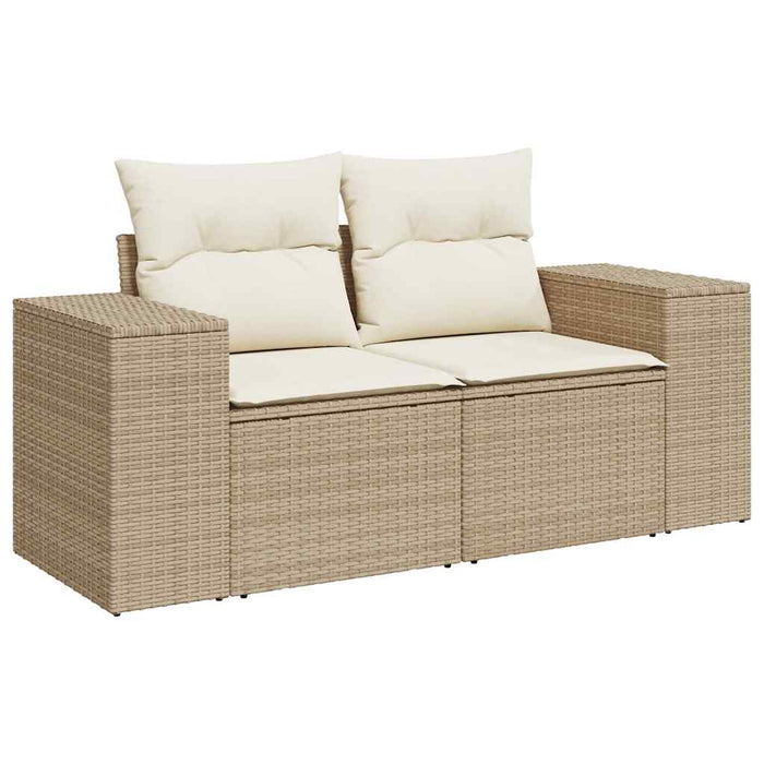 Set canapele de grădină, 9 piese, cu perne, bej, poliratan - WALTI WALTI