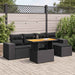 Set mobilier de grădină cu perne, 6 piese, negru, poliratan - WALTI WALTI