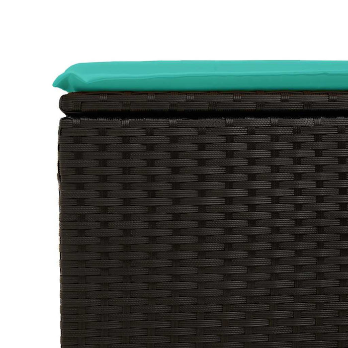 Set mobilier de grădină cu perne, 6 piese, negru, poliratan WALTI