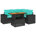 Set mobilier de grădină cu perne, 5 piese, negru, poliratan - WALTI WALTI