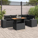 Set mobilier de grădină cu perne, 6 piese, negru, poliratan - WALTI WALTI