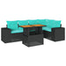 Set mobilier de grădină cu perne, 6 piese, negru, poliratan - WALTI WALTI
