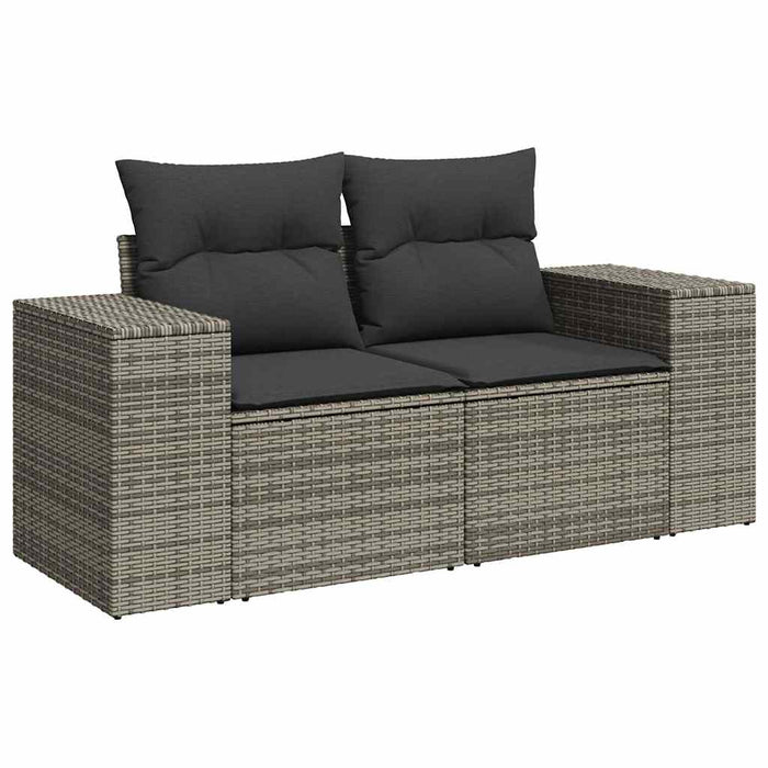 Set mobilier grădină cu perne, 6 piese, gri, poliratan - WALTI WALTI