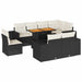 Set mobilier de grădină cu perne, 9 piese, negru, poliratan - WALTI WALTI