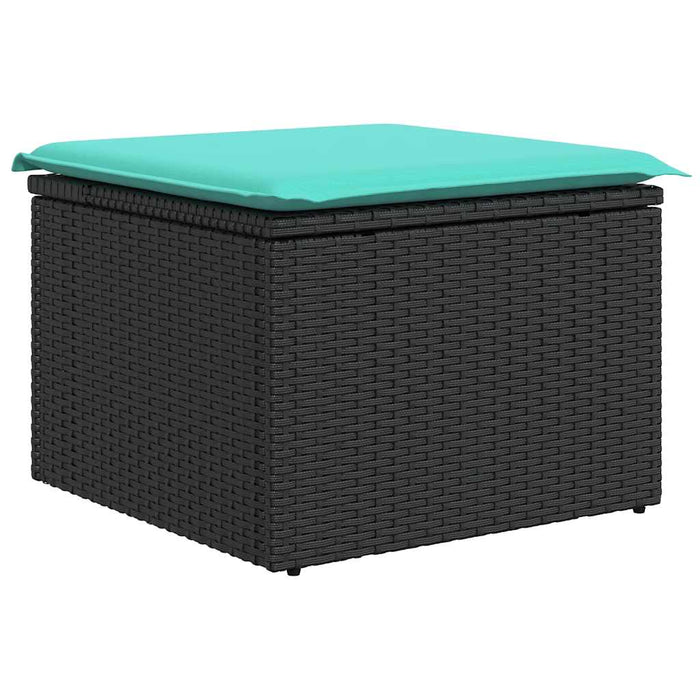 Set mobilier de grădină cu perne, 8 piese, negru, poliratan - WALTI WALTI