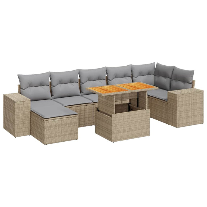 Set canapele de grădină, 8 piese, cu perne, bej, poliratan - WALTI WALTI
