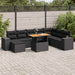 Set mobilier grădină perne 9 piese negru poliratan/lemn acacia - WALTI WALTI