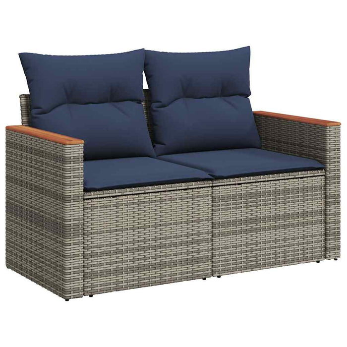 Set mobilier grădină cu perne, 6 piese, gri, poliratan - WALTI WALTI