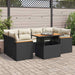 Set mobilier grădină perne 6 piese negru poliratan/lemn acacia - WALTI WALTI