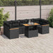 Set mobilier grădină perne 8 piese negru, poliratan/lemn acacia - WALTI WALTI
