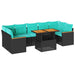 Set mobilier de grădină cu perne, 8 piese, negru, poliratan - WALTI WALTI