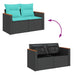 Set mobilier de grădină cu perne, 8 piese, negru, poliratan - WALTI WALTI