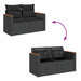 Set mobilier grădină perne 9 piese negru poliratan/lemn acacia - WALTI WALTI