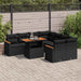 Set mobilier grădină perne 9 piese negru poliratan/lemn acacia - WALTI WALTI