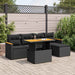 Set mobilier grădină perne 6 piese negru poliratan/lemn acacia - WALTI WALTI