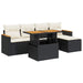 Set mobilier grădină perne 6 piese negru poliratan/lemn acacia - WALTI WALTI