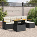 Set mobilier grădină perne 6 piese negru poliratan/lemn acacia - WALTI WALTI