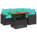 Set mobilier de grădină cu perne, 5 piese, negru, poliratan - WALTI WALTI