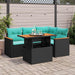 Set mobilier de grădină cu perne, 5 piese, negru, poliratan - WALTI WALTI