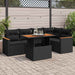 Set mobilier grădină perne 6 piese negru poliratan/lemn acacia - WALTI WALTI