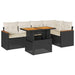 Set mobilier grădină perne 6 piese negru poliratan/lemn acacia - WALTI WALTI